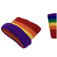 2x RAINBOW WRISTBANDS Gay Lesbian Pride LGBT Mardi Gras Party thumbnail