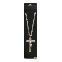 Jesus Christ Metal Necklace Chain Pendant Chain Jewellery Crucifix - Silver thumbnail