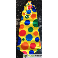 CLOWN TIE Big Jumbo Large Fun Crazy Clowns Costume Bow Dress Circus Party Yellow thumbnail