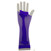 FISHNET GLOVES Fingerless Elbow Length 70s 80s Womens Costume Party Dance - Purple - One Size thumbnail