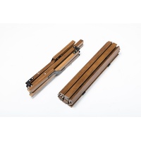 Bamboo Foldable Camping Table + 2 Chairs Waterproof Wood Wooden Travel Set Kit thumbnail