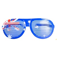 12x Jumbo Party Costume Glasses  - Australian Flag Design - Wayfarer Oversized 26cm Wide thumbnail