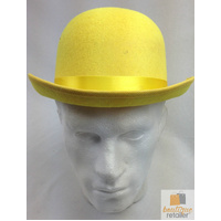 BOWLER HAT Party Costume Derby Fancy Dress Dance Halloween Vintage Cap - Yellow thumbnail