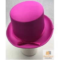 SATIN TOP HAT Costume Party Cap Fancy Dress Trilby Fedora One Size - Hot Pink thumbnail