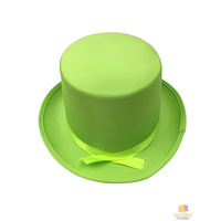 SATIN TOP HAT Costume Party Cap Fancy Dress Trilby Fedora One Size - Light Green thumbnail