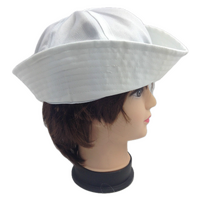 Adult White Sailor Hat Marine Unisex Gob Captain Navy Hen's Night Doughboy Cap thumbnail