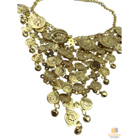 BELLY DANCE NECKLACE Indian Fancy Dress Costume Gypsy Bollywood Tribal Boho thumbnail