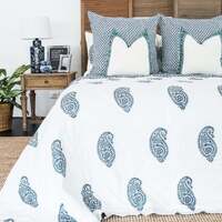 Kolka Indigo Quilted Euro Cushion Cover Sham Pillow Case Decorative - Blue thumbnail