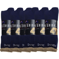 6 Pairs MERINO WOOL SOCKS Mens Heavy Duty Premium Thick Work Socks Cushion BULK - Navy Blue - 6-11 thumbnail