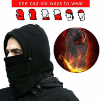 3x Windproof Thermal Fleece Balaclava Beanie Hat Full Face Mask Ski - Black thumbnail