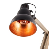Faroe Scandi Modern Natural Wooden Table Lamp Rustic Retro Designer Light thumbnail
