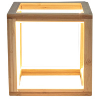 Bamboo Cube LED Lamp Modern Light Minimalistic Scandi - Natural thumbnail
