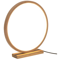Bamboo Single Ring LED Lamp Light Modern Scandi Minimalistic - Natural thumbnail