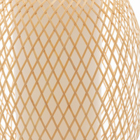 Natural Woven Bamboo Oval Table Lamp Light Shade Boho Tropical Coastal thumbnail