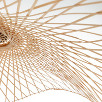 Sophia Natural Hand-Woven Bamboo Wave Pendant Lamp - Small thumbnail