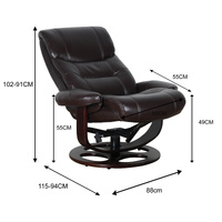 Julio Faux Leather Premium Reclining Lounge Arm Chair w/ Ottoman Swivel Sofa thumbnail