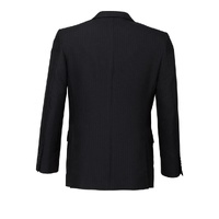 Mens Single Breasted 2 Button Suit Jacket Work Business - Pin Striped - Black - 112 thumbnail