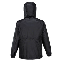 HUSKI STRATUS RAIN JACKET Waterproof Workwear Concealed Hood Windproof Packable - Black - XXL thumbnail