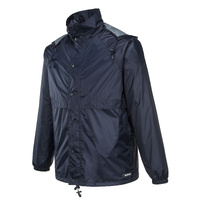 HUSKI STRATUS RAIN JACKET Waterproof Workwear Concealed Hood Windproof Packable - Navy Blue - XL thumbnail