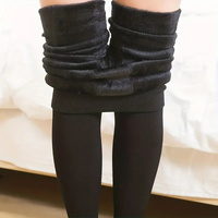 Womens Fuzzy Thermal Fur Lined High Waist Leggings Pants Thermals Warm 320g thumbnail