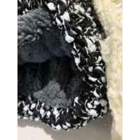 Womens Thick Knit Beanie Winter Fleece Lined Hat Warm Faux Fur Pom Striped Ski thumbnail