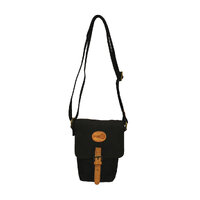 FIB Water Resistant Small Shoulder Canvas Bag w Adjustable Shoulder Strap - Black thumbnail
