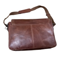 Futura Laptop Messenger Sling Bag Travel Computer Business Genuine Leather - Brown thumbnail