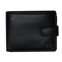 Futura Mens RFID Leather Coin Fold Over Wallet - Black thumbnail