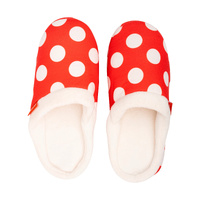 ARCHLINE Orthotic Slippers Slip On Scuffs Pain Relief Moccasins - Red Polka Dot - EUR 41 (Womens US 10) thumbnail