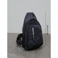 Mens Crossbody Sling Casual Chest Bag in Black thumbnail