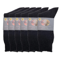 6 Pairs Merino Wool Blend Woolen Work Socks Hiking Heavy Duty Warm Thermal Bulk - Charcoal - 7-11 thumbnail