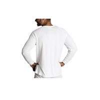 Mens Merino Wool Blend Long Sleeve Thermal Top Underwear Thermals Base Layer - Beige - L thumbnail