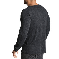 Mens Merino Wool Blend Long Sleeve Thermal Top Underwear Thermals Base Layer - Black - L thumbnail