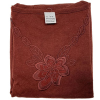 Ladies Merino Wool Blend Long Sleeve Thermal Spencer Top Thermals Underwear - Burgundy - 10-12 thumbnail