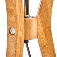 Bamboo Tripod Table Lamp Desk Modern Rustic Geo Light w Linen Shade thumbnail