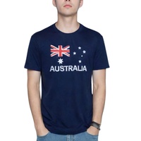 Adult AUSTRALIAN T Shirt Australia Day 100% COTTON Souvenir Tee Top Flag - Blue - Large thumbnail