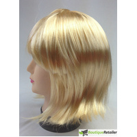 Bob Wig Costume Short Straight Fringe Cosplay Party Full Hair Womens Fancy Dress - Blonde thumbnail