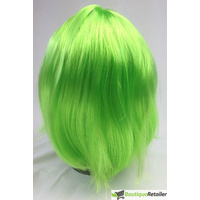 Bob Wig Costume Short Straight Fringe Cosplay Party Full Hair Womens Fancy Dress - Green thumbnail