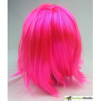 Bob Wig Costume Short Straight Fringe Cosplay Party Full Hair Womens Fancy Dress - Hot Pink thumbnail