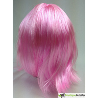 Bob Wig Costume Short Straight Fringe Cosplay Party Full Hair Womens Fancy Dress - Light Pink thumbnail