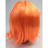 Bob Wig Costume Short Straight Fringe Cosplay Party Full Hair Womens Fancy Dress - Orange thumbnail