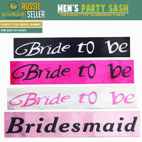 HEN'S NIGHT SASH Party Girls Wedding Bridesmaid Bridal Bride To Be Satin Sashes - Bridesmaid (Hot Pink) thumbnail
