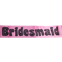 HEN'S NIGHT SASH Party Girls Wedding Bridesmaid Bridal Bride To Be Satin Sashes - Bridesmaid (Pink) thumbnail