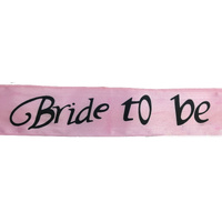 HEN'S NIGHT SASH Party Girls Wedding Bridesmaid Bridal Bride To Be Satin Sashes - Bride To Be (Light Pink) thumbnail