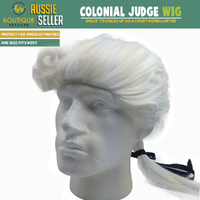 Colonial Wig Judge White Costume Halloween Party Fancy Royal Lawyer Dress thumbnail