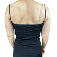 Womens Camisole Top Cami Strap Top Singlet Summer Basic Tank Shirt - Black - 10-12 thumbnail