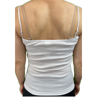 Womens Camisole Top Cami Strap Top Singlet Summer Basic Tank Shirt - Natural - 10-12 thumbnail