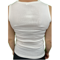 Ladies Sleeveless Singlet Top Womens Summer Basic Tank Shirt Lace Motif Front - Natural - 14-16 thumbnail