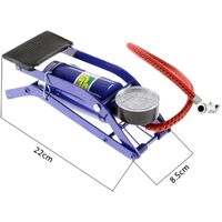 Foot Air Pump High Pressure Gauge Tyre Tire Inflator Air Bed Bike Ball thumbnail