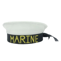 Mini Sailor Cap Hat for Party Costume - White/Black thumbnail